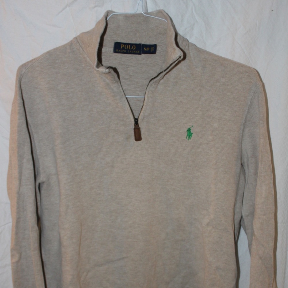 MEN’S S POLO TAN QUARTER ZIP